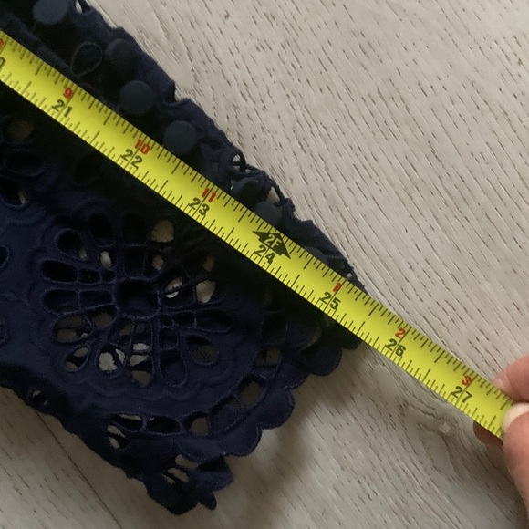 Lela Rose Womens Shirt Dress, navy‎ Blue sz 12 lace sleeves shirt classic luxury - Picture 6 of 15